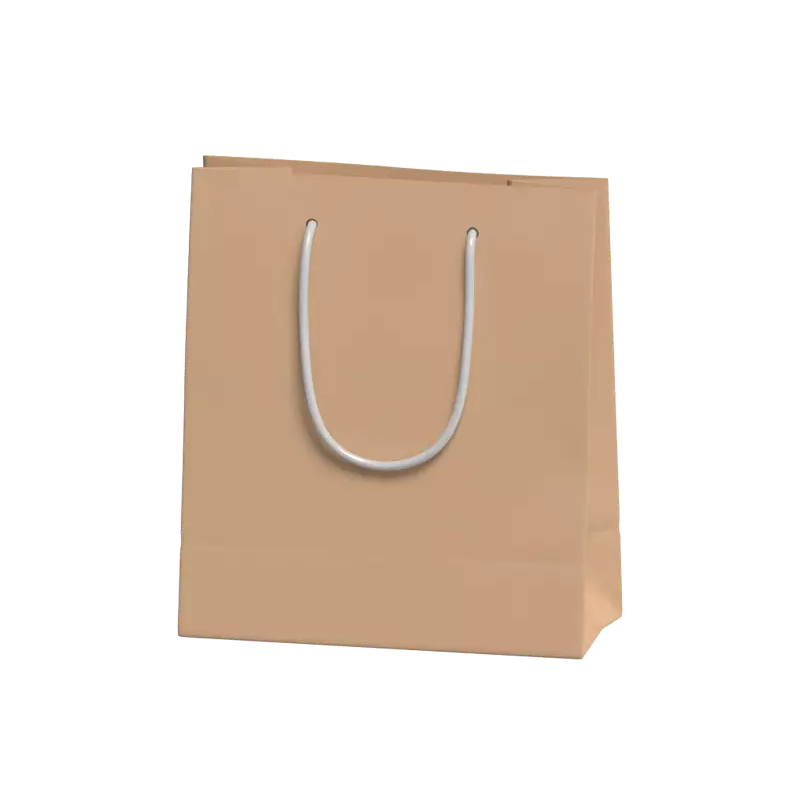 Large Craft Paper Bag With Rope Handles 3D Model 3D Graphic