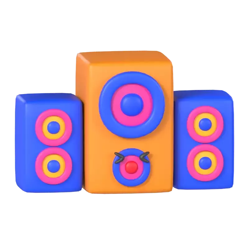 3D Loudspeaker Model With Face On Buffer 3D Graphic