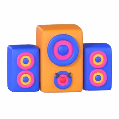 3D Loudspeaker Model With Face On Buffer 3D Graphic