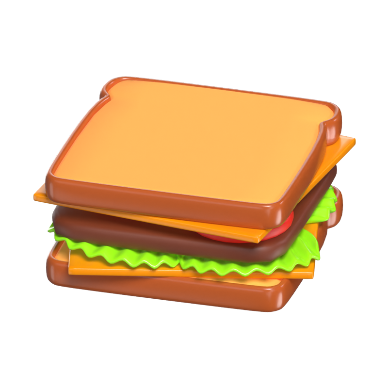 3D Sandwich Culinary Fusion 3D Graphic