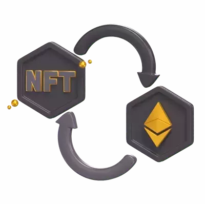 NFT Conversion Ethereum 3D Graphic