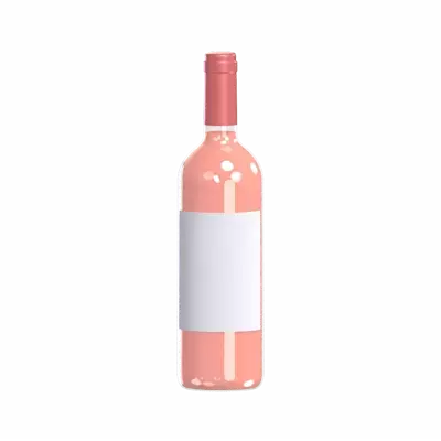 3D Wine Bottle With Pink Cap 3D Graphic