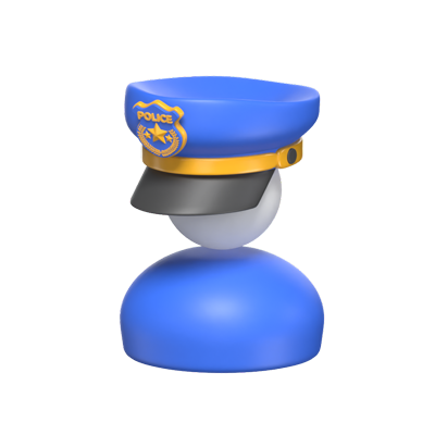 3D Police Officer Icon With A Cap 3D Graphic