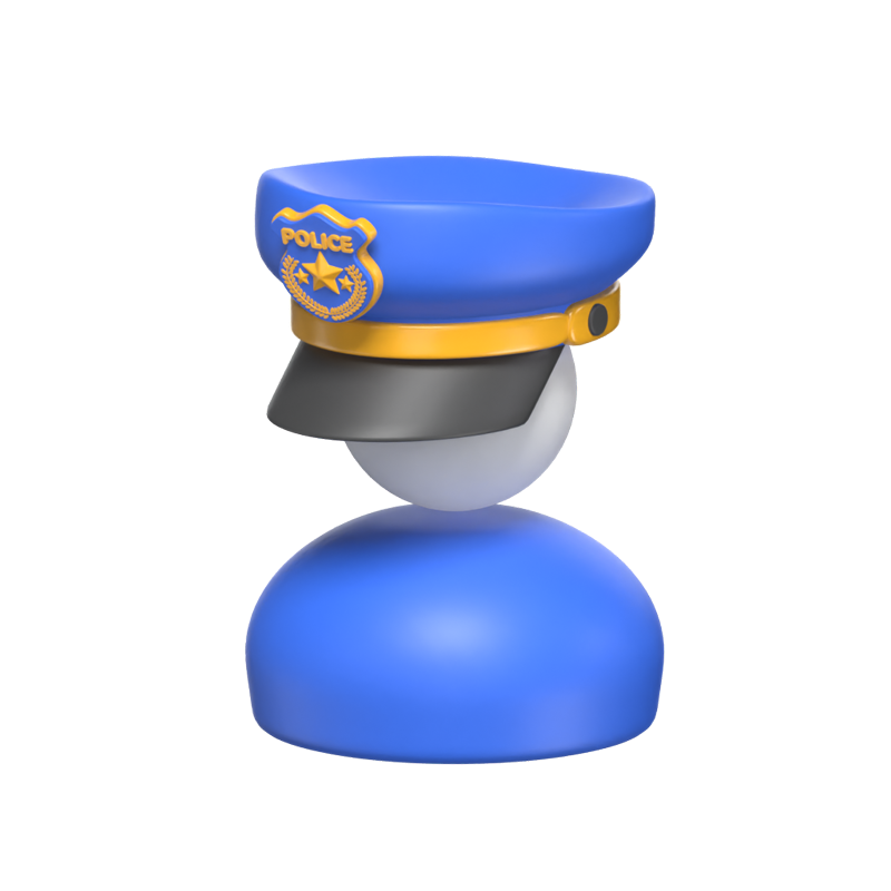 3D Police Officer Icon With A Cap