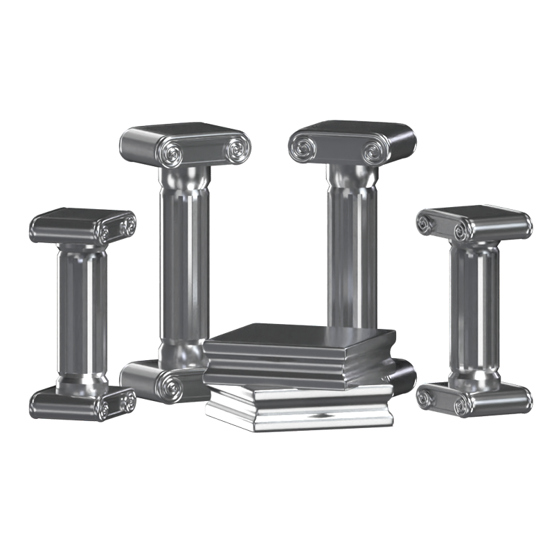 3D Podium With Stage Surrounded By Classical Greek Pillars 3D Graphic