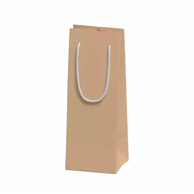 Slim Craft Paper Bag With Rope Handles 3D Model 3D Graphic