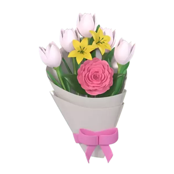 Minimalist Bouquet 3D Graphic