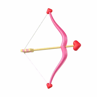 Bow And Love Arrow 3D Graphic