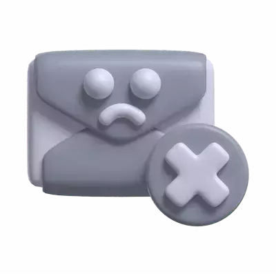 No Email 3D Icon Model For UI 3D Graphic