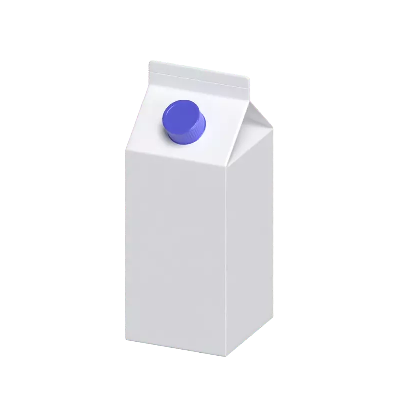 3D Medium Size Milk Packaging With Cap 3D Graphic