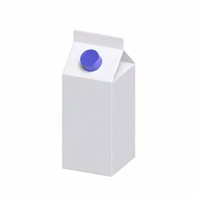 3D Medium Size Milk Packaging With Cap 3D Graphic