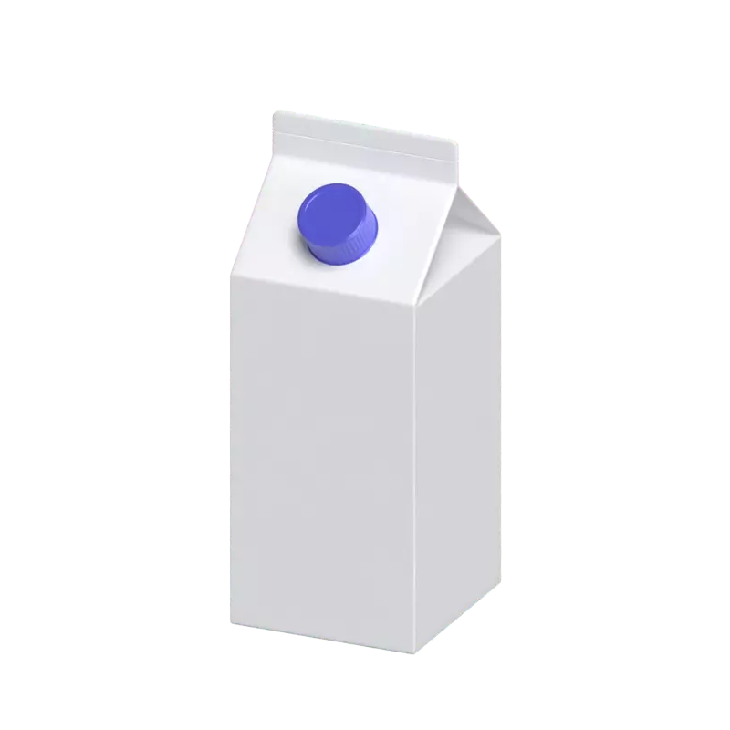 3D Medium Size Milk Packaging With Cap