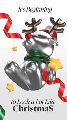 Christmas Reindeer  Template 3D Template