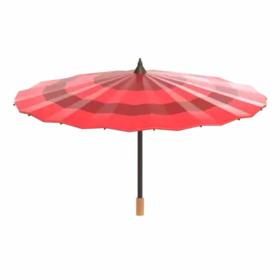 Japanese Wagasa Umbrella 3D Graphic