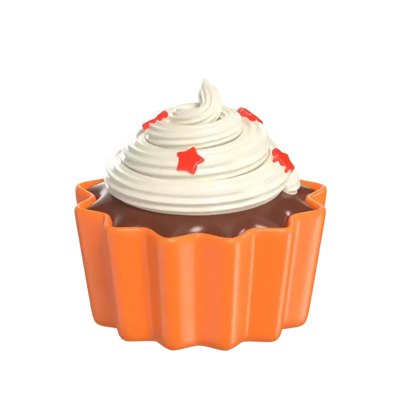 Schokoladen-Cupcake 3D Graphic