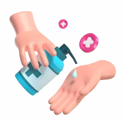 Hand Sanitizer 3D Illustration