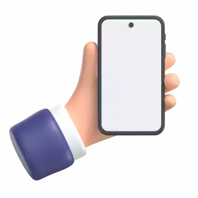 Left Hand Holding Smartphone 3D Graphic