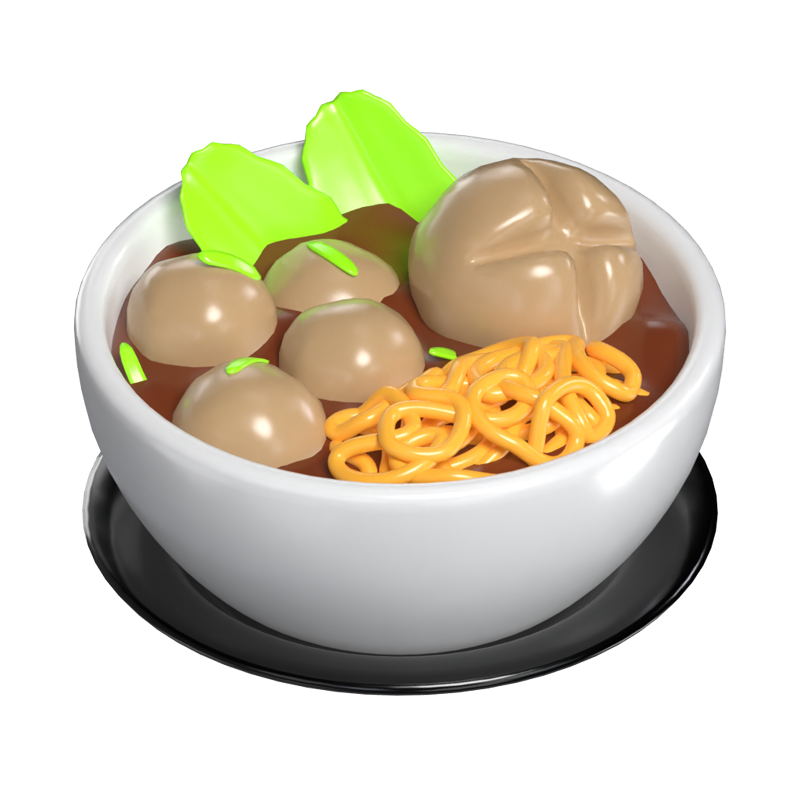 3D Bakso Bowl Indonesian Meatball Delight 3D Graphic