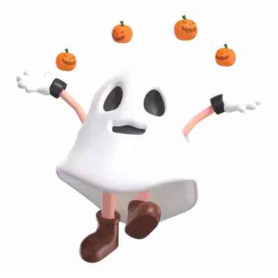 Halloween Ghost Happy 3D Graphic