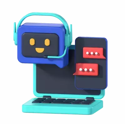 Chatbot Support 3D Graphic