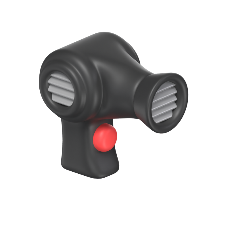 Hair Dryer 3D Icon Model With A Power Button 3D Graphic