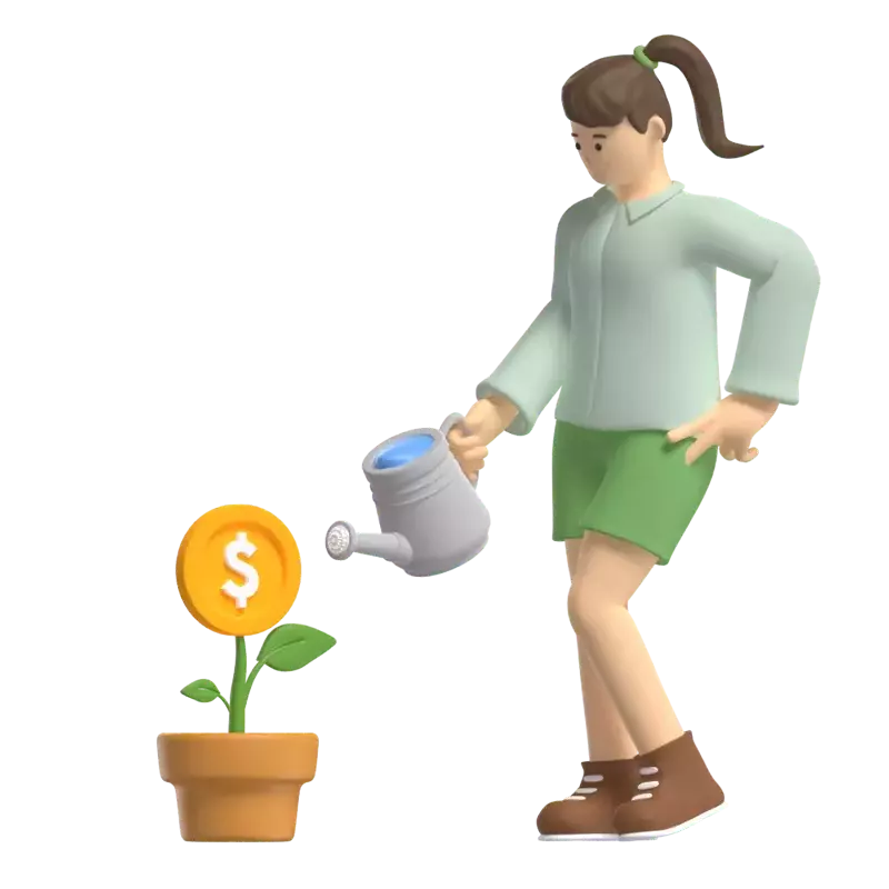 Growing Money 3D Illustration
