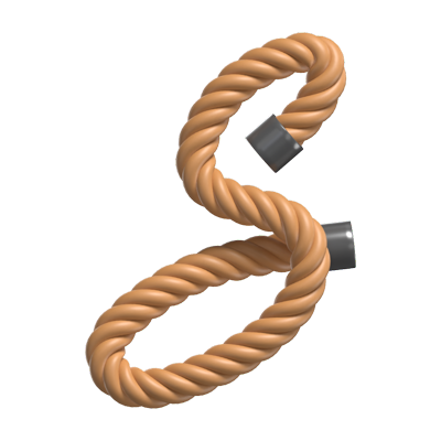 S  Letter 3D Shape Rope Text 3D Graphic