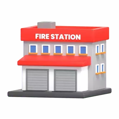 Fire Station 3D Graphic