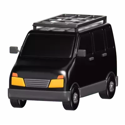 3D Model Of Black Van Transport 3D Graphic
