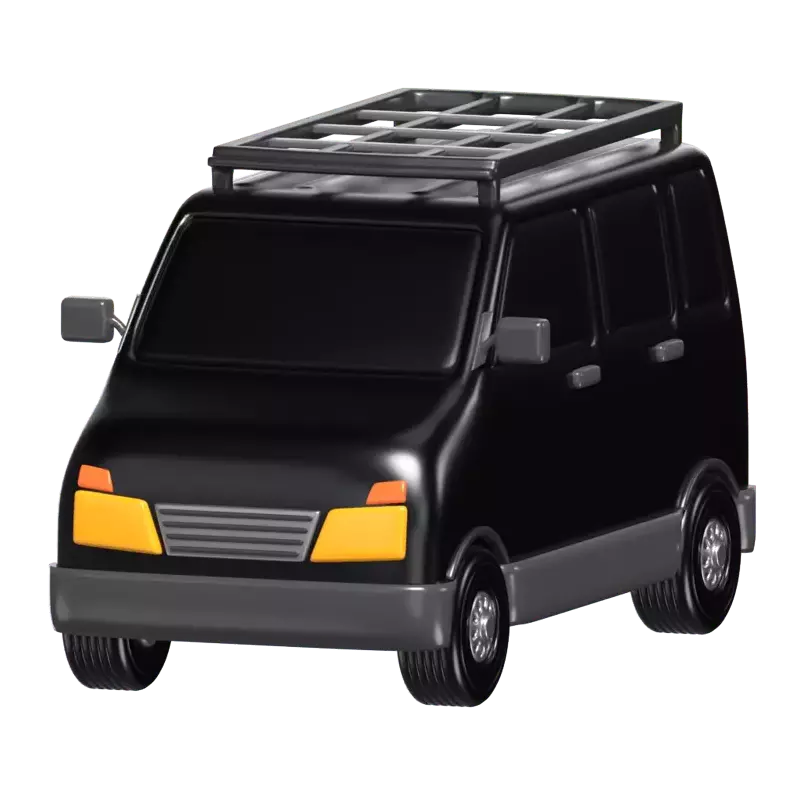 3D Model Of Black Van Transport 3D Graphic