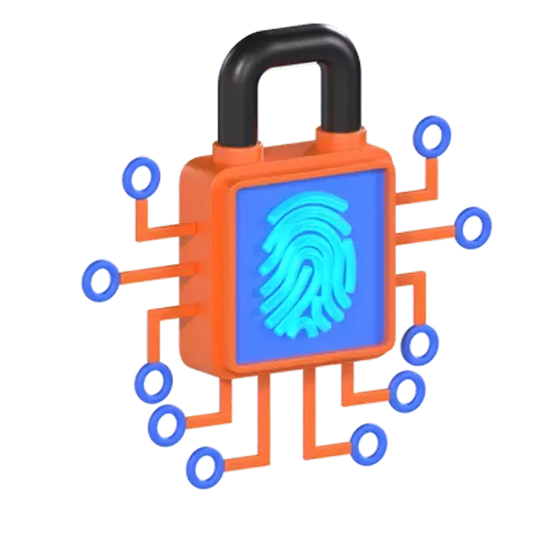 Fingerprint Lock 3D Graphic