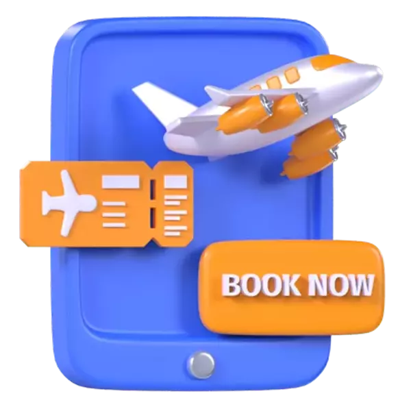 Flight Booking App 3D Graphic