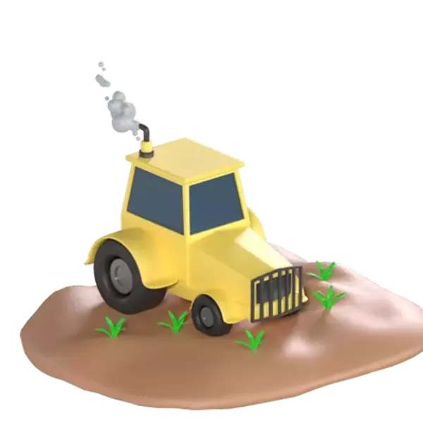 Farm Tractor 3D Graphic
