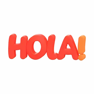 3D Hola Text With Exclamation Mark For Spanish Greeting 3D Graphic