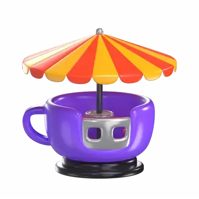 Spinning Cups Ride 3D Graphic