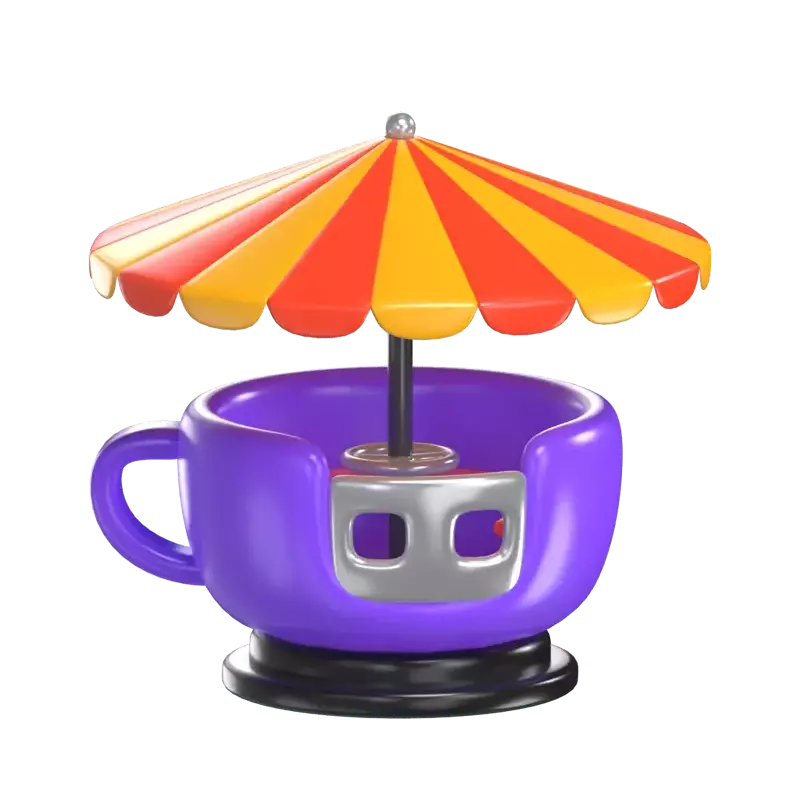 Spinning Cups Ride 3D Graphic