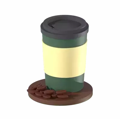 Coffee Cup And Seeds 3D Graphic