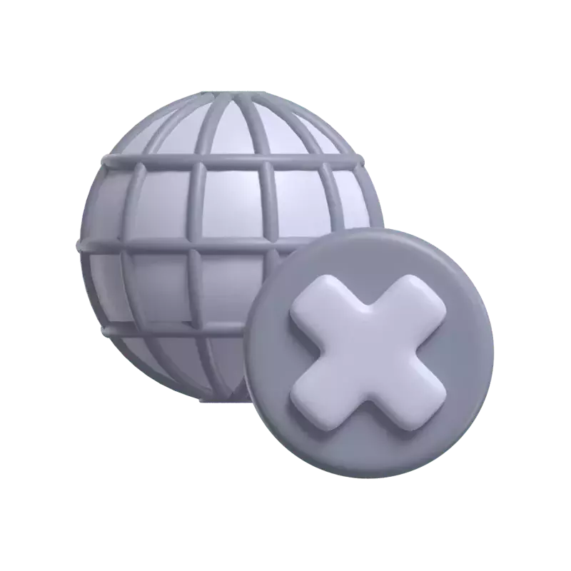 No Internet 3D Icon Model For UI 3D Graphic