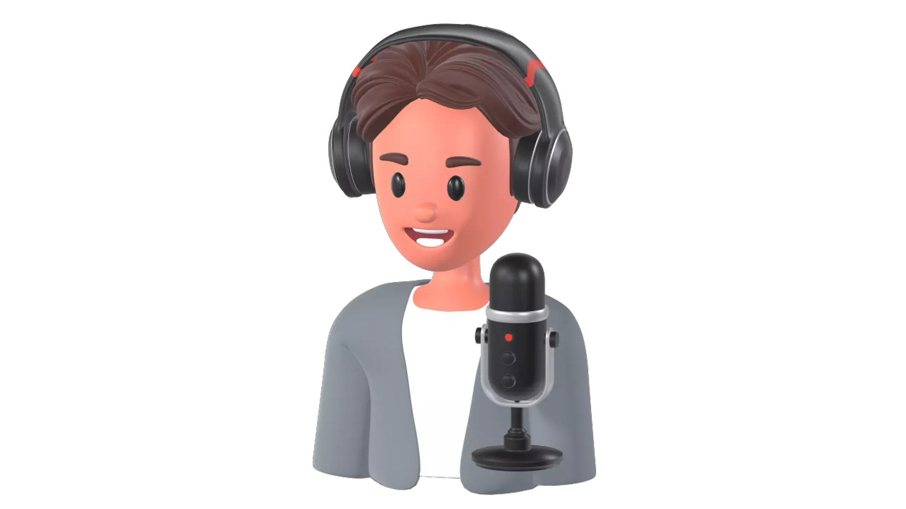 Podcaster Man 3D Graphic