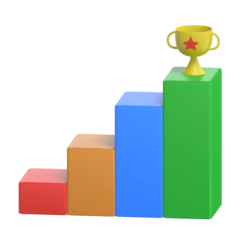 Podium Chart 3D Graphic