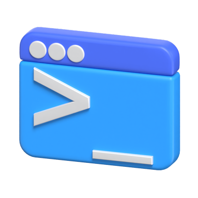 3D Command Prompt Window Icon 3D Graphic