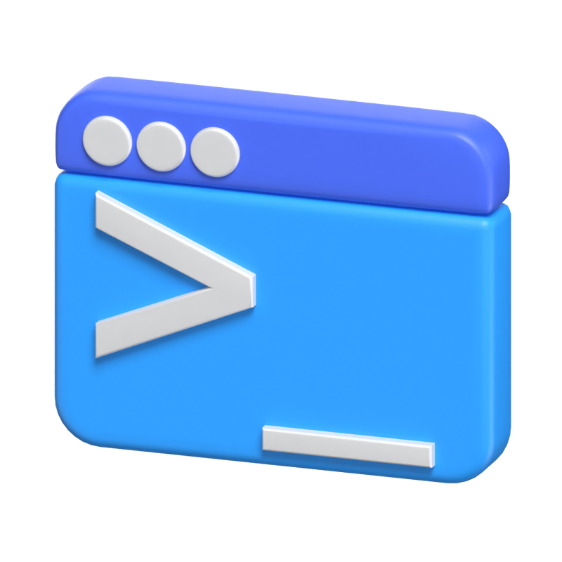 3D Command Prompt Window Icon 3D Graphic