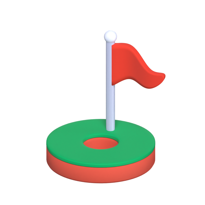 3D Golf Flag With A Pole 3D Graphic