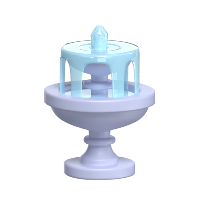 Garden Fountain 3D Icon Model 3D Graphic