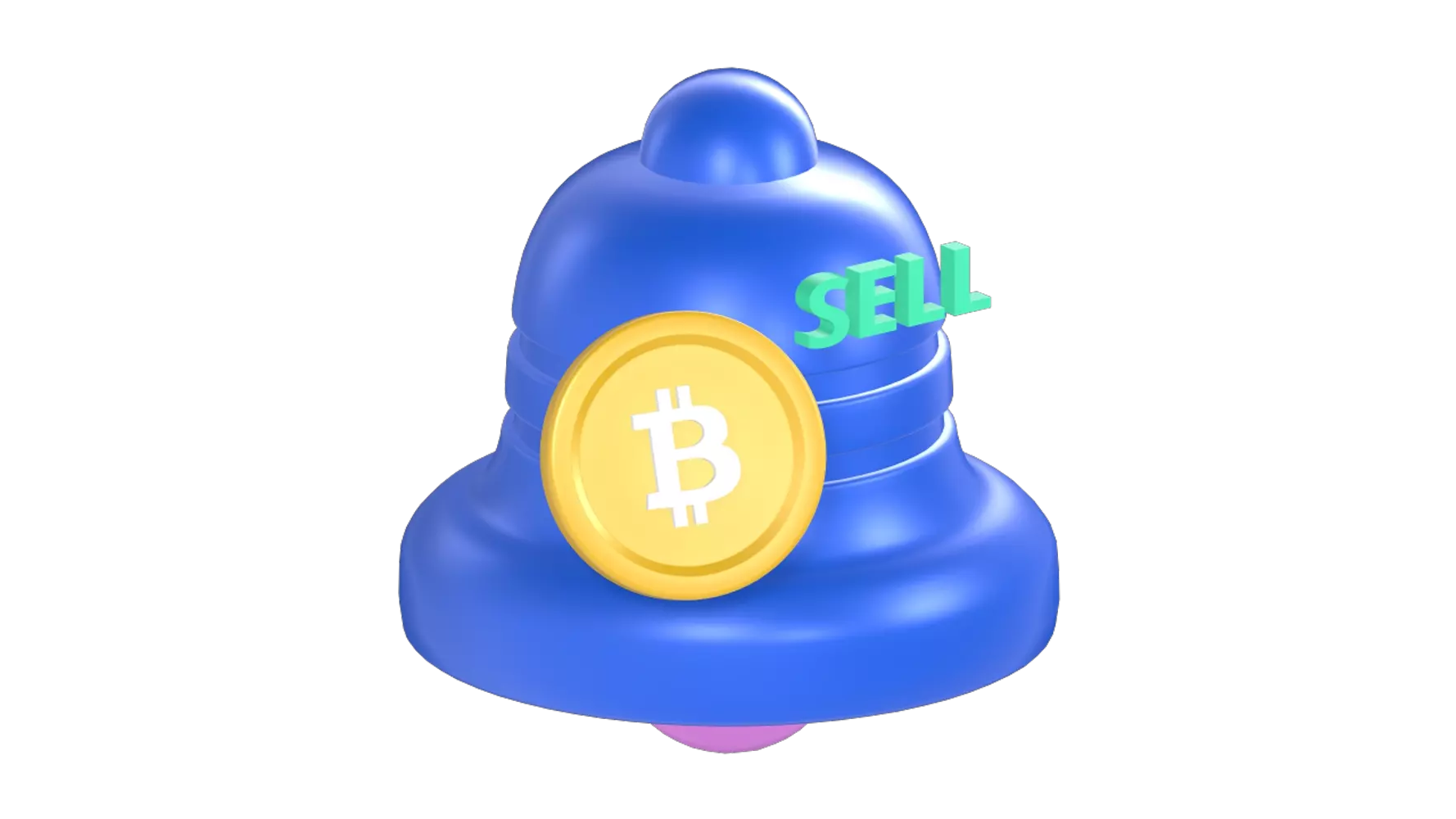 Bitcoin Sell Notification 3D Graphic