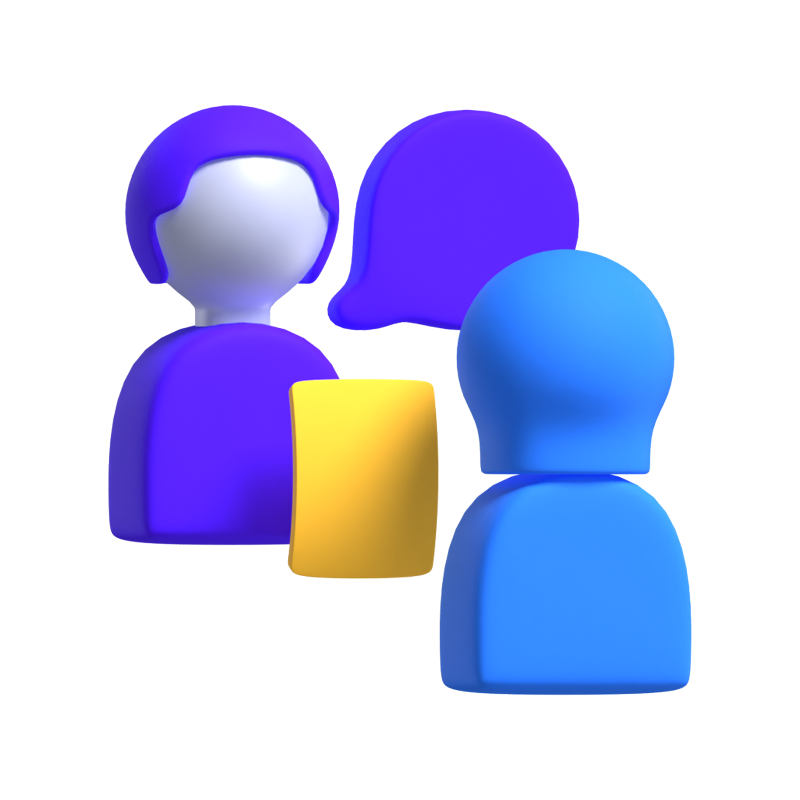 3D Interview Target Illustrated With Interviewer And Interviewee 3D Graphic