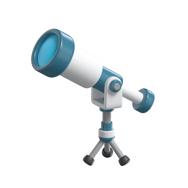 Telescope 3D Icon Model For Science 3D Graphic