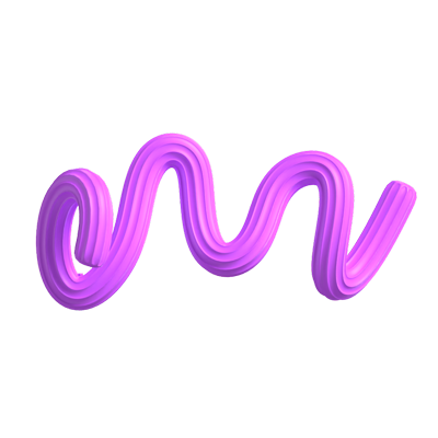 M   Letter 3D Shape Creamy Text 3D Graphic