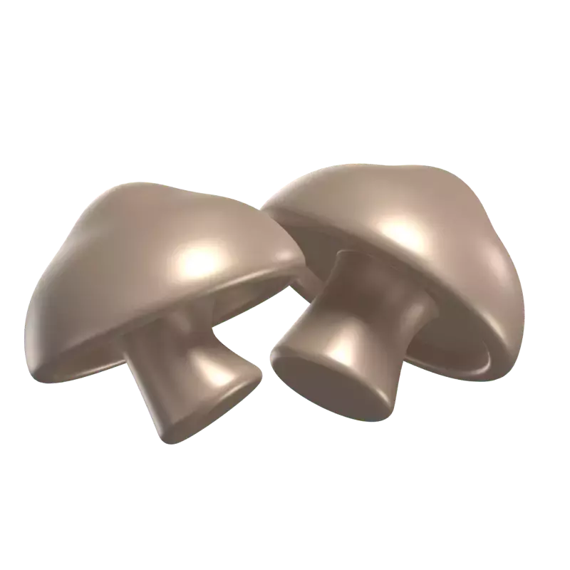 Two Mushroom Pieces 3D Model 3D Graphic