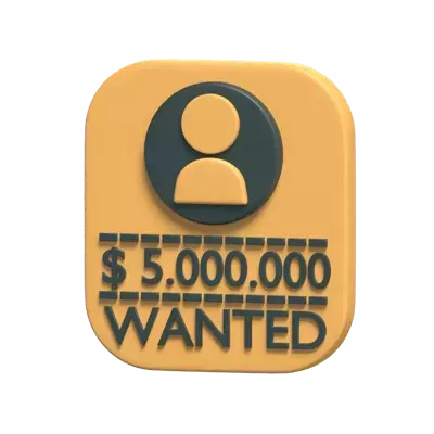Wanted Poster 3D With Avatar Placeholder Icon 3D Graphic
